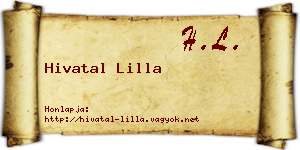 Hivatal Lilla névjegykártya